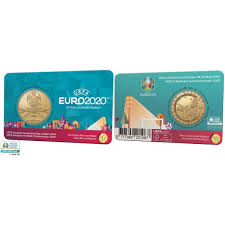 Welke logo's waren er bij de europese kampioenschappen? Belgien 2 5 Euro 2021 Uefa 2020 Coincard Niederlandisch Eurocoinhouse
