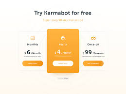 Karmabot Pricing Pricing Table Web Design Inspiration Chatbot