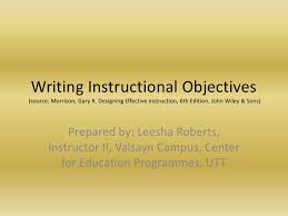 Writing Instructional Objectives
