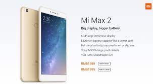 The mi max 2 is now listed at rm1,049 on the company's official lazada store. Xiaomi Claims The Mi Max 2 Can Last Two Days On A Single Charge Hardwarezone Com Sg