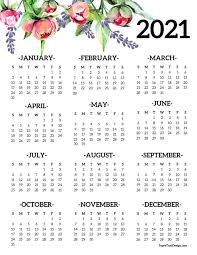 Our calendars are available in microsoft word (.docx), pdf or png formats which can easy to download, customize, and print. Free Printable 2021 One Page Floral Calendar Paper Trail Design Printable Yearly Calendar Calendar Printables Print Calendar