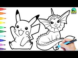 Coloring books can be good tools to explain surgery to your child. Coloring Pages Pokemon Pikachu And Vaporeon Colouring Book Fun Youtube
