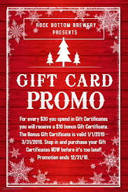 There are 843 christmas bonus card for sale on. Rock Bottom Gift Card Rock Bottom Restaurant Brewery Facebook