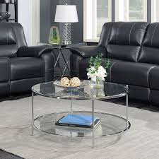 Convenience Concepts Royal Crest 2 Tier Round Glass Coffee Table Round Glass Coffee Table Coffee Table Glass Coffee Table Decor