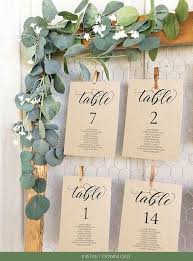 Wedding Seating Chart Template Calligraphy Table Seating