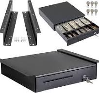 Volcora Cash Register Drawer with Under Counter Mounting Metal Bracket -  16" Black Cash Drawer for POS, 5 Bill 6 Coin Cash Tray, Removable Coin ...