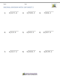 Ccss.math.content.7.ns.a.2.d convert a rational number to a decimal using long division; Division Of Decimal Numbers Worksheets