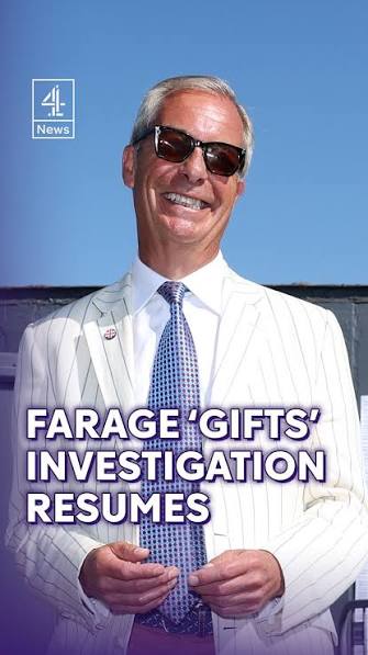 A parliamentary investigation into the Reform UK leader Nigel Farage has  resumed - after he was re-elected as MP for Clacton in yesterday’s  by-election with a 62% share of the vote., The other main ...