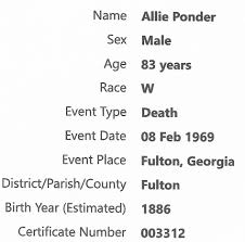 Allie Ponder (1885-1969)