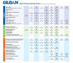 size chart gildan