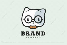 Nerd Cat Logo Cat Logo Design Cat Logo Logo