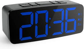 Large digital led alarm calendar clock jumbo display snooze wall temperature. Amazon Com Haptime Digital Alarm Clock Radio 6 2 Large Led Display With 4 Brightness Dimmer Dual Alarms Snooze 12 24h Fm Radio With Sleep Timer Blue Digits Clock For Home Bedside Bedroom Kitchen