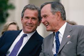 George walker bush ˈdʒɔrdʒ ˈwɔːkər ˈbʊʃ; George W Bush Shares Fishing Photo On Dad George H W S Death Anniversary People Com