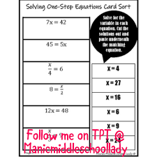 Five Pages Of Solving One Step Equation Practice All Operations A Mixture Of Positive Numbers And Negative Numbers E One Step Equations Equations First Step