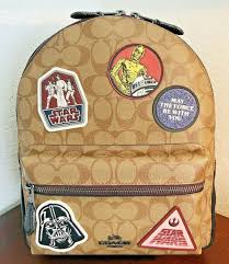 Let me start by saying that this awesome white tote featuring the star wars logo in glittery silver was $428 but is now on sale for $171.20! 100 Authentic Coach X Star Wars Medium Charlie Backpack Patches F88016 For Sale Online Ebay