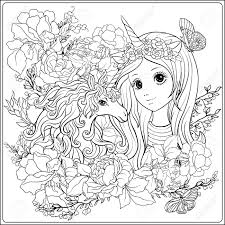 Mia and me ausmalbild lyria ausmalbilder kinder. Nettes Madchen Und Einhorn Im Rosengarten Malvorlagen Zum Ausmalen Malbuch Fur Erwachsene Vektor Auf Lager Lizenzfrei Nutzbare Vektorgrafiken Clip Arts Illustrationen Image 87672999