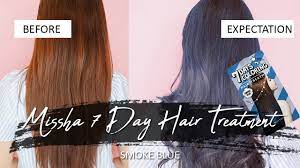 Not only them but a big portion of korean youngsters do too! Missha 7 Day Coloring Hair Treatment Smoke Blue Piccha Youtube