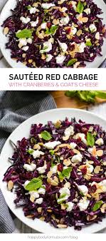 Quick Red Cabbage Recipe With Cranberries Goat S Cheese Recipe Red Cabbage Recipes Cabbage Recipes Healthy Dishes