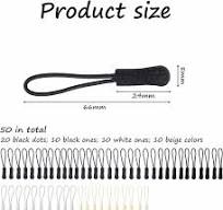50 Zipper Pullers, Zip String Replacement for Bags ...