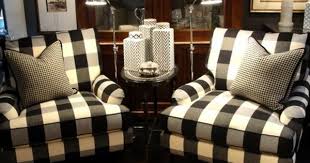 Black And White Buffalo Check Chair Pads White Gold Family Room Design Home Home Decor