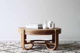 Its tempered glass tabletop has a rectangular silhouette, while a lower shelf gives you space to store folded blankets or. Pretzel Coffee Table Woven Top Naturally Cane Rattan And Wicker Furniture