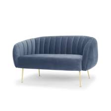 Lounge chairs for bedroom make a comfortable place to work on a laptop, view videos, or curl up with a good book. China Modern Design Home Dark Blue Velvet Channeled 2 Seat Wooden Sofa Bedroom Lounge Couch China Sofa Velvet Sofa