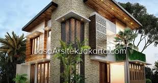 Ada dua tempat parking kereta berbumbung. Desain Rumah 2 Lantai Luas Bangunan 200 M2 Bp Prayoga Jakarta Jasa Arsitek Jakarta Desain Rumah 2 Lantai Desain Rumah Eksterior Rumah