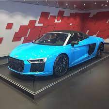 Does Anyone Know The Baby Blue Shade On This New R8 Spyder Audi R8spyder Bluer8 Oooo Audidriven What Else Picture De Audi R8 Audi Audi R8 White