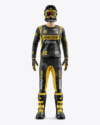 Download Motocross Racing Kit Mockup In Apparel Mockups On Yellow Images Object Mockups