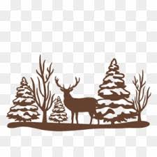 Download Reindeer Winter Scene Svg Scrapbook Cut File Cute Clipart Winter Silhouette Png Free Transparent Png Clipart Images Download