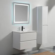 Free shipping both ways on vasque. Pack Meuble Suspendu Vasque Tiroirs Et Miroir Led 80 Cm Rue Du Bain