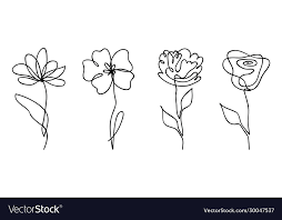 45 flowers line drawing images. Simple One Line Drawing Flower Novocom Top