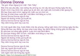 Loi bai hat Donna Donna (Nhac Ngoai [Loi Viet: Tran Tien])