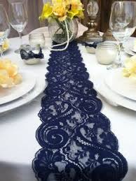 Navy Blue Wedding Table Google Search Possible Option For Table Instead Of Overlay Navy Blue Wedding Wedding Decorations Wedding Centerpieces