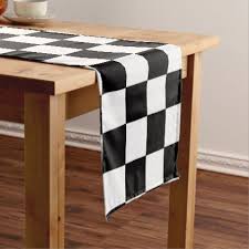 Checkered Black And White Short Table Runner Zazzle Com Long Table Runner Buffalo Plaid Pattern Checkerboard Pattern