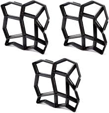 Round shape stone mold size: Amazon Com 3 Pack Irregular Diy Pavement Mold Walk Maker Path Maker Brick Mold Concrete Form Pathmate Stepping Stone Molds For Concrete Mould Reusable For Garden Court Yards Patios And Walks 17 X