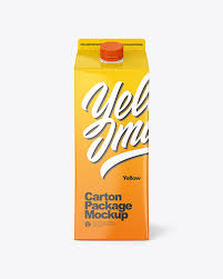 Glossy Juice Carton Package Mockup In Packaging Mockups On Yellow Images Object Mockups