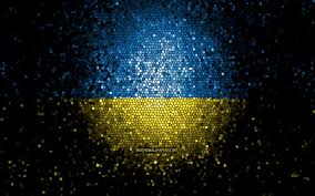 The ukraine flag consists of two stripes of equal width that are arranged horizontally to one another.the national flag of ukraine was adopted in 1992. Download Wallpapers Ukrainian Flag Mosaic Art European Countries Flag Of Ukraine National Symbols Ukraine Flag Artwork Europe Ukraine For Desktop Free Pictures For Desktop Free