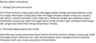 Bagi anda yang pernah mengalami mimpi anak meninggal, itu artinya keluarga anda akan mengalami masalah tiada henti dan bisa berakibat bercerai dengan pasangan. Apakah Maksud Mimpi Bertemu Orang Yang Sudah Mati Owersome