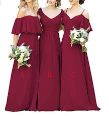 Mismatched Red Chiffon Long Bridesmaid Dresses Affordable Unique Custom Long Bridesmaid Dresses Affordable Bridesmaid Gowns Bd116 Lace Bridesmaid Dresses Red Bridesmaid Dresses Unique Bridesmaid Dresses