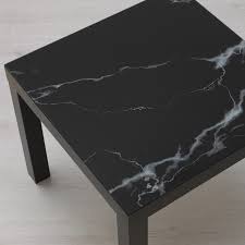 Marble is a beautiful stone classically used in the construction of countertops, floors, and accents on furniture. Lack Glass Top Marble Effect Black 55x55 Cm Ikea