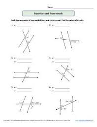 Parallel Lines And Transversals Worksheet Equations And Transversals Worksheets Equations Worksheet Template