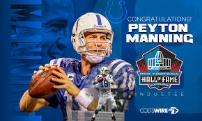 Peyton manning, starting quarterback for the indianapolis colts, may be on his way to becoming america's favorite male sports star. Indianapolis Colts Peyton Manning Voted Into Pro Football Hall Of Fame