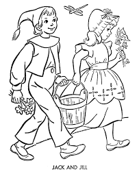 Nursery Rhymes Coloring Page Sheets Jack And Jill Went Us The Hill Coloring Pages Nursery Rhymes Kindergarten Colors