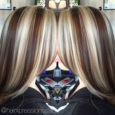 5.2 warm brunette with caramel highlights. Chunks Chocolate Brown Hair With Chunky Blonde Highlights Novocom Top