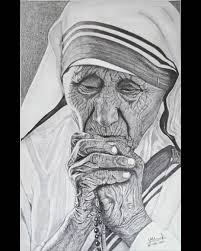 A drawing of a roman catholic nun, mother teresa. Mother Teresa Sketch By Vmhart On Deviantart