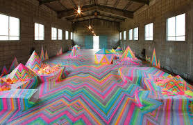 Spectacular Floor Installations Made Of Candy And Other Colorful Objects Candy Art Floor Art Psychedelic Art