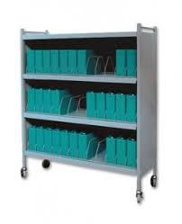 Rhino Tuff Mobile Chart Rack 36 Space Binder Storage Cart