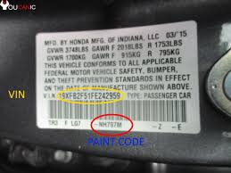 How To Find Location Honda Paint Code