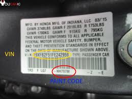 how to find location honda paint code